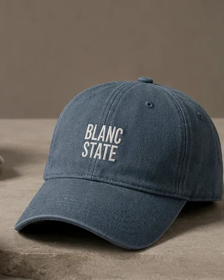 Split Black Garment-washed Cap BLANCSTATE campaign preview