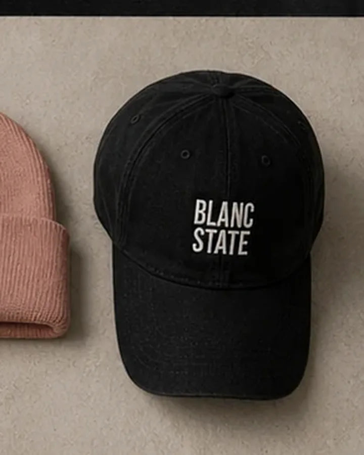 Split White Garment-washed Cap BLANCSTATE campaign preview