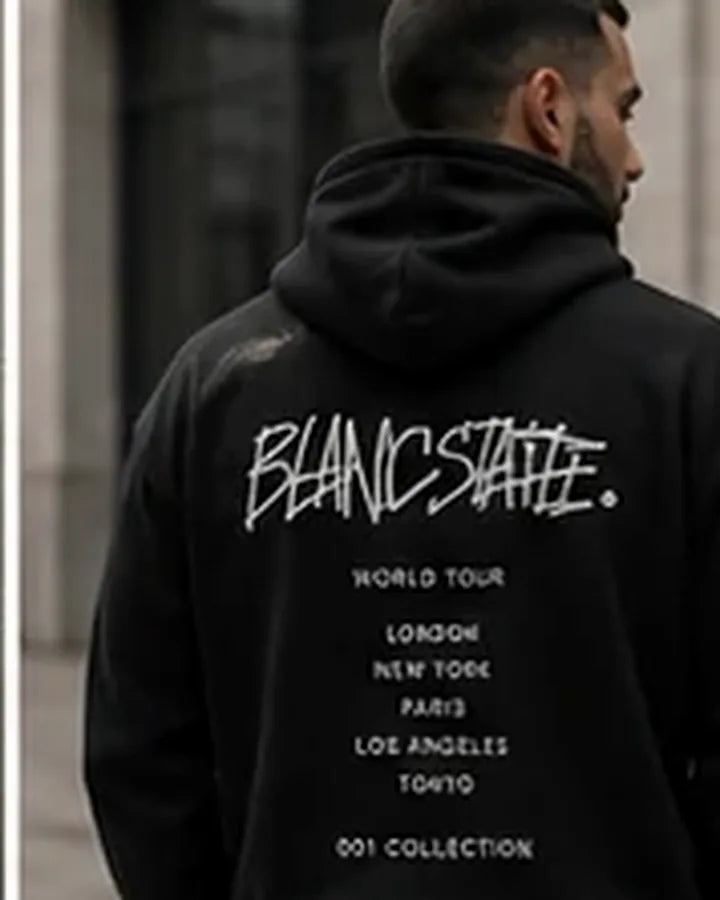 Graffiti Black Oversized Hoodie BLANCSTATE campaign preview