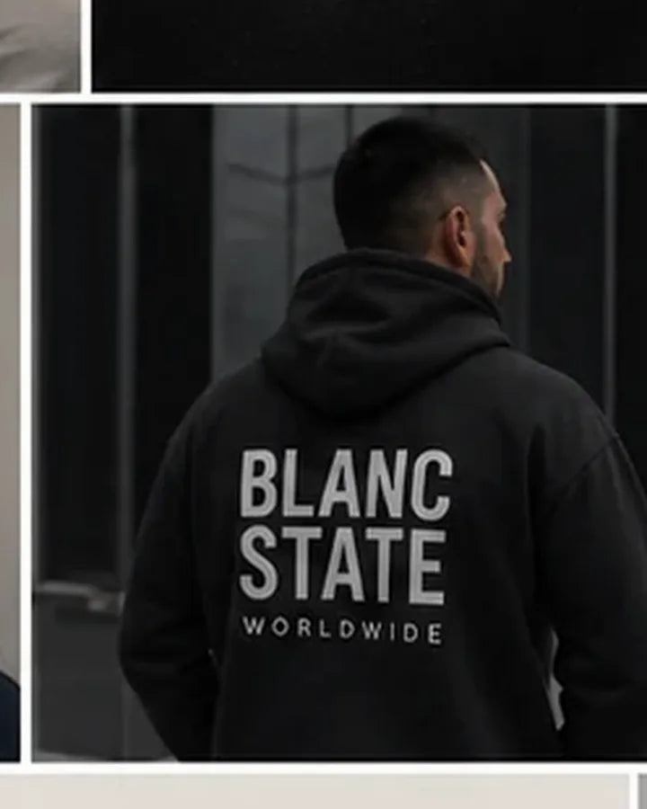 Split White Oversized Hoodie BLANCSTATE campaign preview