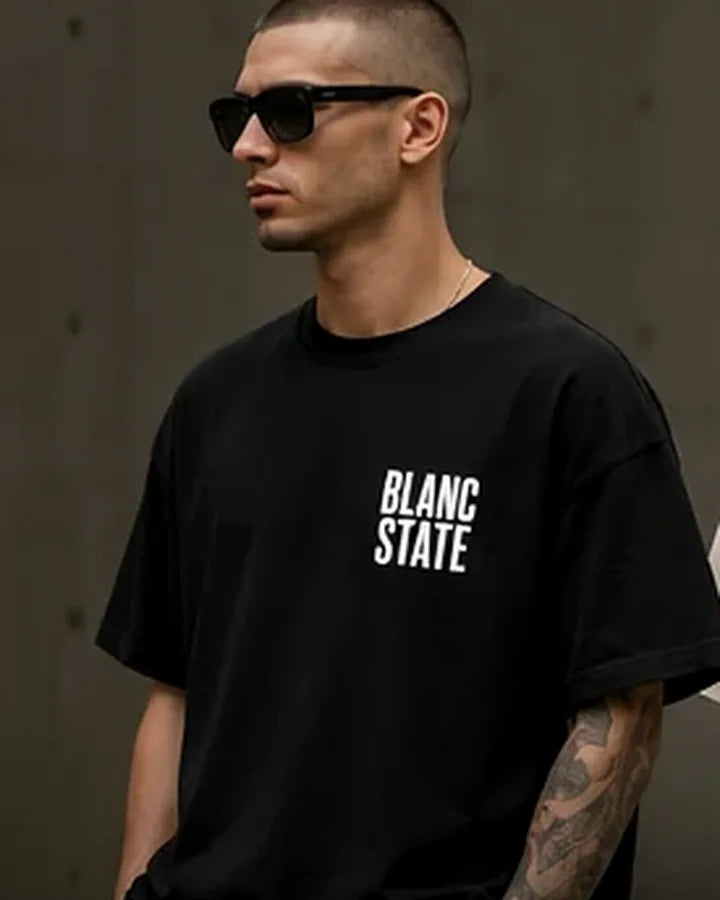 Split Black Oversized Faded T-shirt BLANCSTATE campaign preview