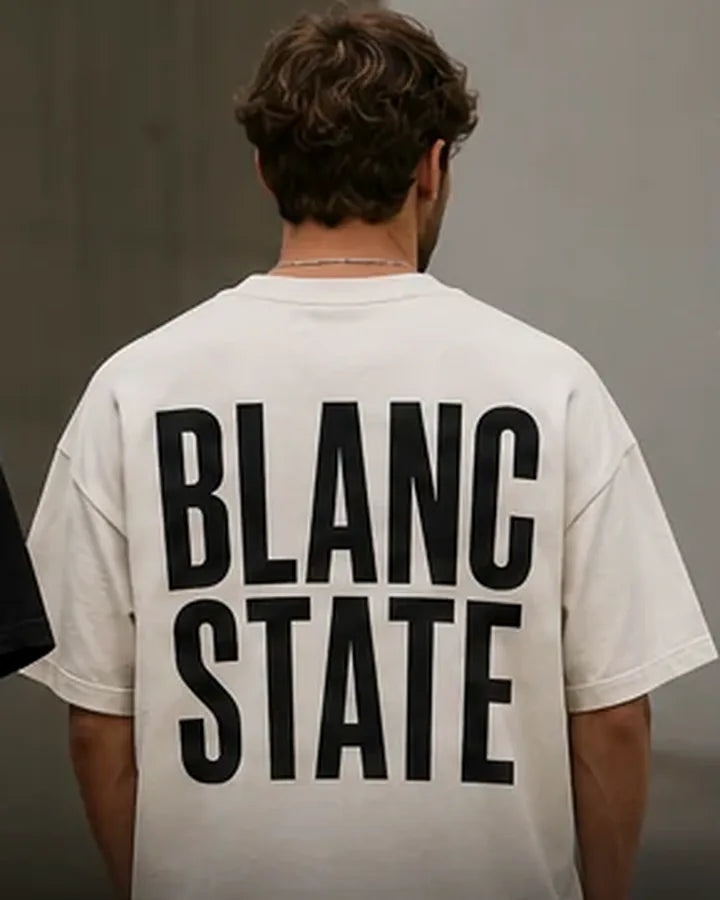 Split White Oversized Faded T-shirt BLANCSTATE campaign preview