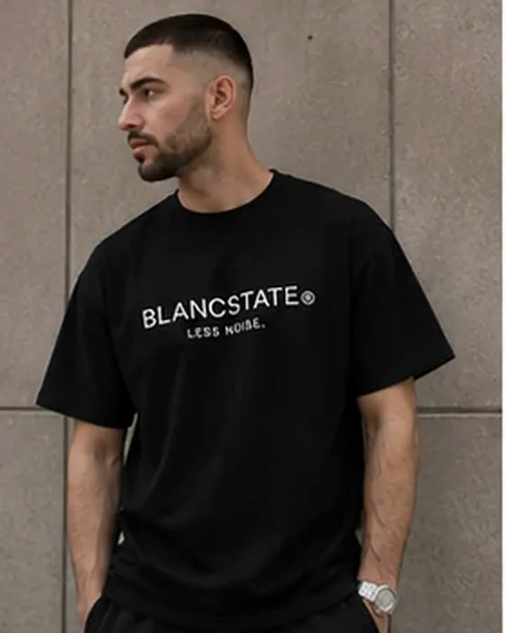 Wordmark Black Oversized Faded T-shirt BLANCSTATE campaign preview