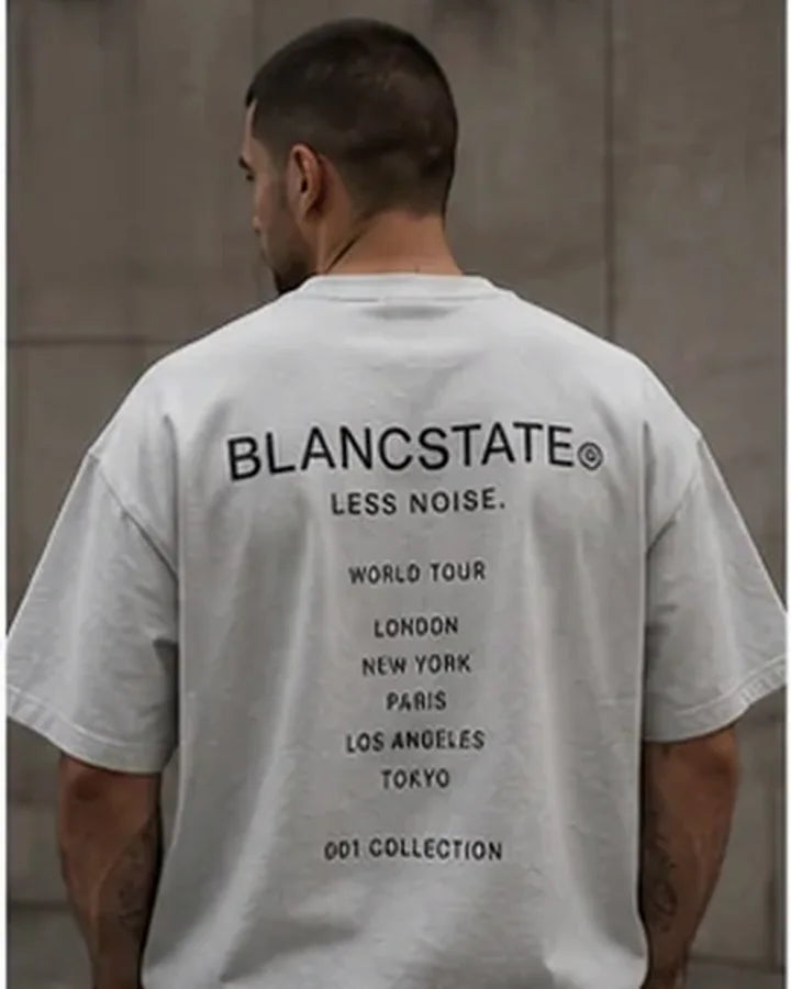 Wordmark White Oversized Faded T-shirt BLANCSTATE campaign preview